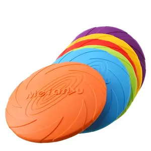 Factory price custom Durable Dog Toys Floating Water Nature Rubber interactive Flying Disc Dog Pet Toy