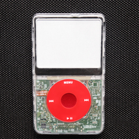 Reemplazo de botón de panel frontal transparente para iPod Classic 6ª y 7ª generación, para Classic 80GB, 120GB, 160GB con lente de vidrio