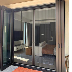 Puerta de pantalla plisada retráctil plegable de aluminio 6060-T66 a granel personalizada con malla de PVC para control de moscas e insectos al aire libre - Product Image 1