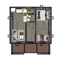 Maison en acier modulaire extensible avec panneaux sandwich en bois pour villa, bureau, parc, chambre et salon