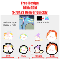 Autocollants holographiques découpés sur mesure en vinyle blanc, durables, résistants aux UV et à l'eau, avec logo personnalisé, couleur CMYK, forme personnalisée, cadeau UV