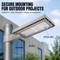 Lampadaire LED extérieur étanche IP66 en aluminium moulé sous pression pour routes communautaires, 80W, 150W, 220W, 320W, AC 100-277V, vente en gros
