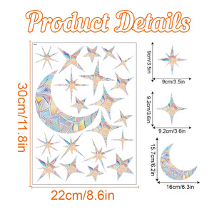 Adesivi <span class=keywords><strong>Murali</strong></span> in PVC con Design delle Fasi Lunari, Impermeabili, Finitura Lucida/Opaca, Decorazioni per le Festività - Product Image 1