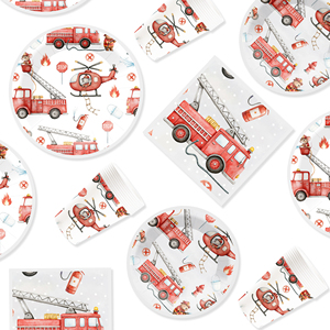 Suministros para Fiesta de Cumpleaños de Construcción DAMAI con Pancarta, Juego de Vajilla de Camión Tractor para Niños, Platos Desechables para Cumpleaños - Product Image 5