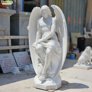 Sculpture d'ange Lucifer en marbre, décoration religieuse chrétienne pour hall - Product Image 2