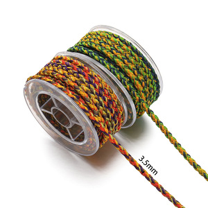 Cordon tressé artisanal en corde colorée à 12 brins, non élastique, durable, pour bracelet, lanière, bijoux, pendentif, fournitures d'artisanat, petite taille - Product Image 2