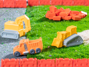 <span class=keywords><strong>Dessin</strong></span> <span class=keywords><strong>animé</strong></span> résine modèle de voiture 3D trafic bétonnière camion à benne basculante <span class=keywords><strong>Bulldozer</strong></span> machines d'excavation rouleau barrage routier brique bouche d'incendie - Product Image 6