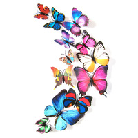 Stickers muraux amovibles en 3D, décoration à papillons pour enfants, autocollant pour bricolage, vente en gros,