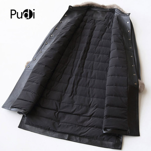 Cappotto Giacca A27953 in Vera Pelle di Pecora e <span class=keywords><strong>Piumino</strong></span> d'Anatra da Donna Invernale Caldo con Collo in Pelliccia di Visone Pelle Genuina Vintage <span class=keywords><strong>Trench</strong></span> Sottile a Maglia - Product Image 3