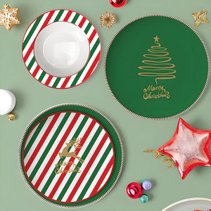 Wholesale <strong>Christmas</strong> <strong>Eve</strong> Green Charger <strong>Plates</strong>,Bone China Xmas Serving Dishes,<strong>Christmas</strong> Cookie <strong>Plate</strong> and Cup with Deer Design - Product Image 4