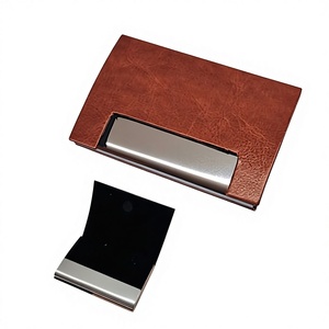 Luxury Executive <b>Business</b> <b>Card</b> <b>Holder</b> with Metal & Leather Touch Handmade Custom Personalized Promotional <b>Card</b> Case - Product Image 1