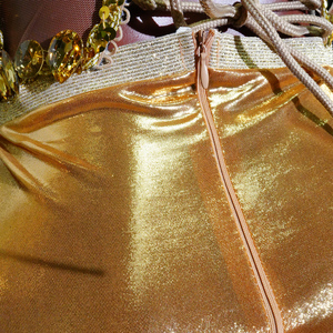 Minivestido de malla con cordones y borlas doradas de lujo para grupo femenino, traje de baile sexy, ropa de escenario, Drag Queen - Product Image 6