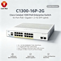 Commutateur de bureau géré Cisco Catalyst 1300 C1300-16P-2G 16 ports Gigabit PoE L2, neuf et scellé