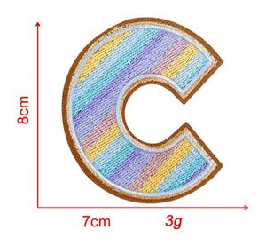 Patchs brodés en lettres dorées de 8 cm avec bordure en cristal pour la décoration de chapeaux et de vêtements - Product Image 5