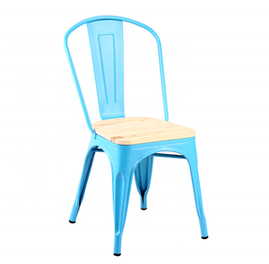 Industrial Rustic Cafe <b>Restaurant</b> Wooden Seat <b>Chairs</b> Metal Painting Tolix Dining <b>Chair</b> - Product Image 5