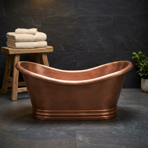 Bañera Ovalada Independiente de Cobre Antiguo India Home Crafts con Tapa, Bañera de Lujo para Adultos - Product Image 1