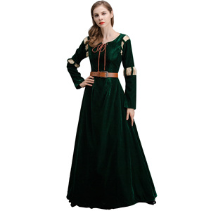 Vestido de corte verde para Mujer <span class=keywords><strong>Princesa</strong></span> Melinda de <span class=keywords><strong>Brave</strong></span> Legends Cosplay disfraz para Halloween - Product Image 1