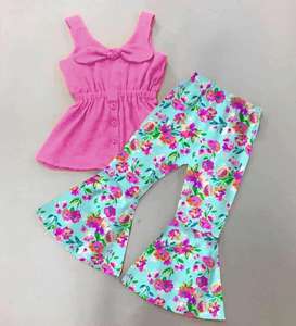 Conjuntos de 2 Piezas para Niñas, Diseño Nuevo 2020, con Lazo, Tallas Grandes, Listos para Enviar, Ropa al por Mayor para Bebés y Niños Pequeños - Product Image 3