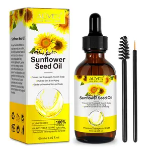 ALIVER-aceite esencial para el cuero cabelludo, aceite esencial orgánico para prevenir la rotura del cabello, aceite portador de semillas de girasol nutritivo, venta al por mayor