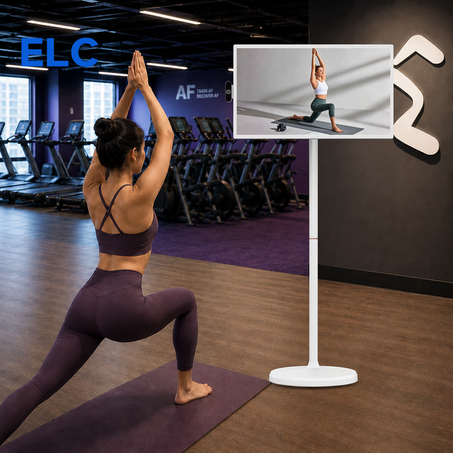 32 Inch Android Touch Screen Digital Signage Gym Advertising Display Fitness Data Monitor With Battery Foldable Stand
