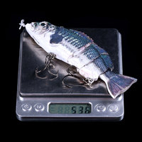 Leurre de pêche robotisé HENGJIA 15CM 54G, leurre nageur rechargeable, leurre de pêche électrique à 4 segments