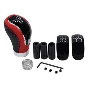Universal Red And Black Leather Car Gear <b>Shift</b> <b>Knob</b> Ergonomic Universal Fit For Manual Transmission Vehicles - Product Image 1