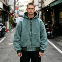Sweat à capuche ODM/OEM délavé à l'acide, style streetwear, épaules tombantes, 100 % coton, effet vieilli, séchage rapide, mode urbaine