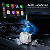 Adaptateur sans fil Mini CarPlay & Android Auto avec commande vocale, prise en charge du volant, dongle USB-C pour iPhone et Android