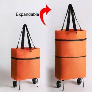 Carrito de Compras Plegable Portátil Reutilizable con Ruedas y Logotipo Personalizado, Bolsa de Compras con Diseño de Letras - Product Image 5