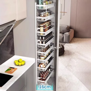 מתלה מחץ נירוסטה ללא אגרוף קיר עם סלי תיבול הניתנים להסרה מתכווננת למטבח ודלתות אמבטיה - Product Image 4