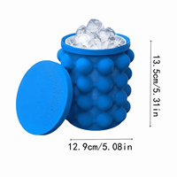 1-3 stuks ijsblokjesvorm ijsbak grote siliconen ijs emmer (2-in-1) ronde ijs emmer voor bars, clubs, restaurants, keuken, drankgereedschap