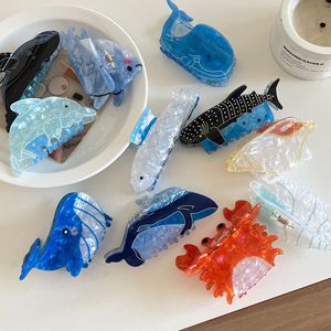 New Plastic Marine Animal Hair Claw Clips Cute Octopus & Crab Shark Accessories Personalized Eco-Friendly for Girls - Product Image 1