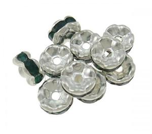 Flor onda Rondelle Rhinestone joyería espaciador hierro <span class=keywords><strong>plata</strong></span> Color plateado níquel <span class=keywords><strong>plomo</strong></span> y cadmio libre 7x3mm 100 unids/bolsa 940573 - Product Image 4