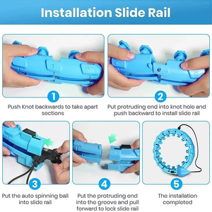 Hot Sale Einstellbarer abnehmbarer Übungs reifen Kunden spezifischer Kunststoff-Fitness-<span class=keywords><strong>Hula</strong></span>-Ring zur Gewichts reduktion mit <span class=keywords><strong>Massage</strong></span> funktion - Product Image 4