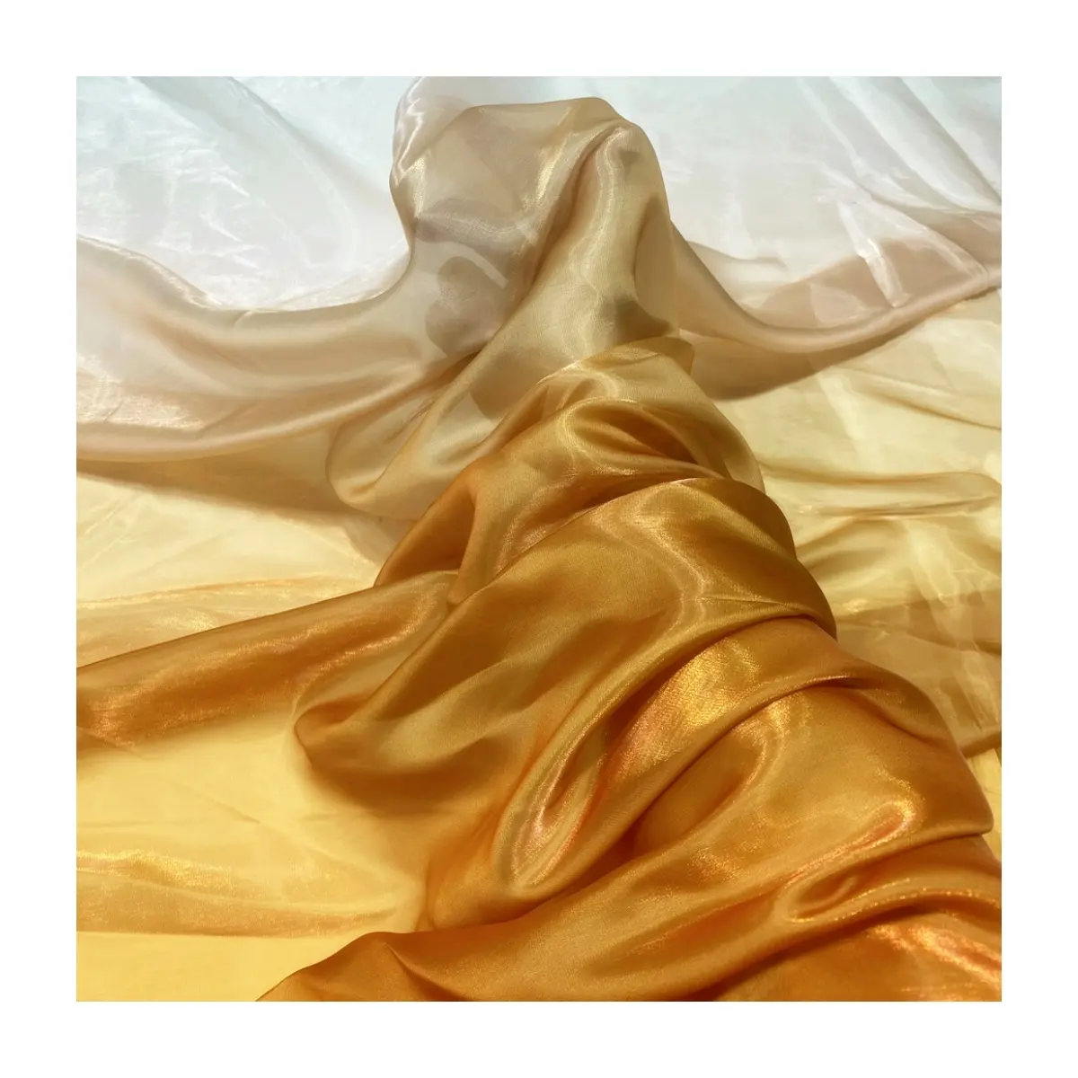 High Quality Gradient lily satin Bright silk organza fabric for skirts or women's dress