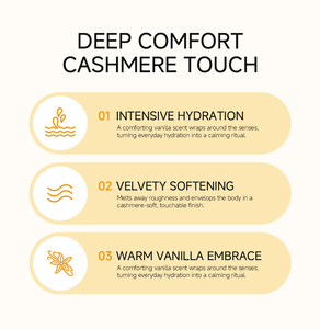 Lotion corporelle HKH Vanilla Cashmere, absorption rapide, non collante, parfum longue durée, hydratation intense pour peaux sèches - Product Image 6