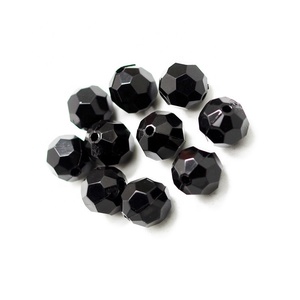 2023 Hot Sale Wholesale Acrylic Faceted <strong>Black</strong> <strong>Beads</strong> 8mm 10mm For DIY Bracelet Bags Making - Product Image 4