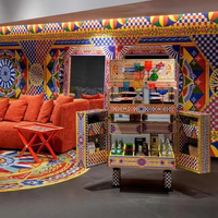 Meuble à vin au design créatif et personnalisé, motif géométrique, style national, meuble de rangement à vin multi-niveaux, présentoir