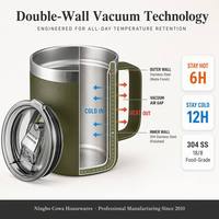 Mug à café en acier inoxydable à double paroi sans BPA de 12 oz, gravure au laser du logo, gobelet isotherme pour la bière, pour le bureau, la maison, le camping