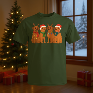 T-shirt pour chien Rhodesian Ridgeback avec chapeau de Père Noël, Joyeux Noël - Product Image 3