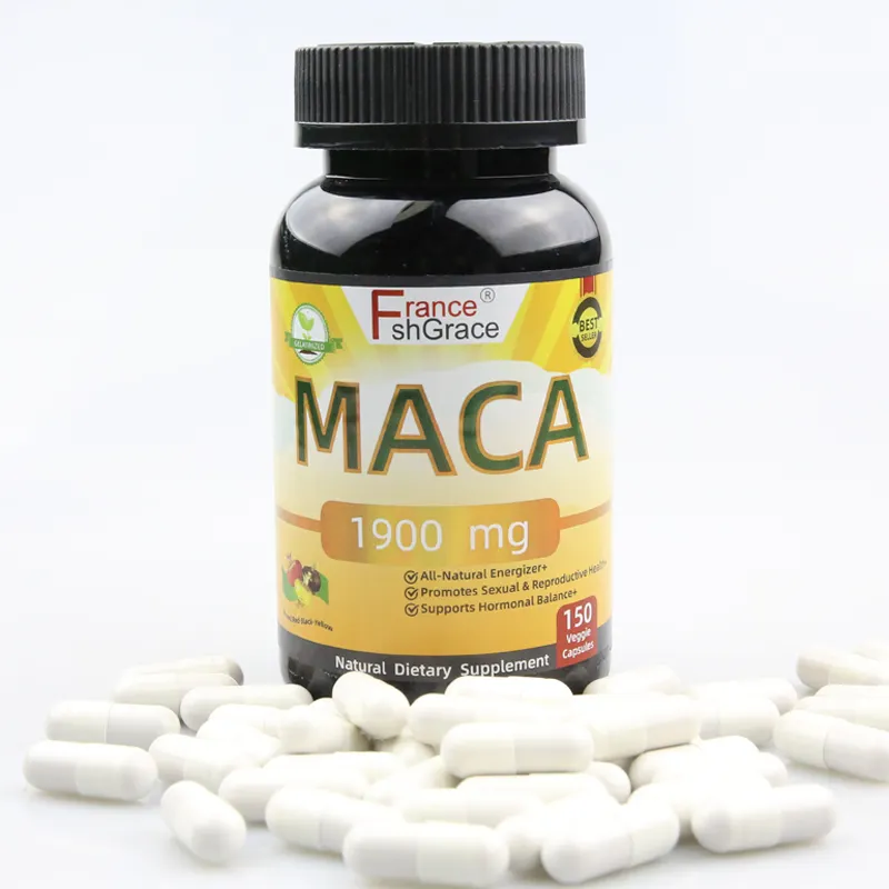 Cápsulas energéticas de marca própria para homens, suplementos oem, raiz de maca, cápsulas de extrato de reforço de energia masculina, cápsulas de maca em pó