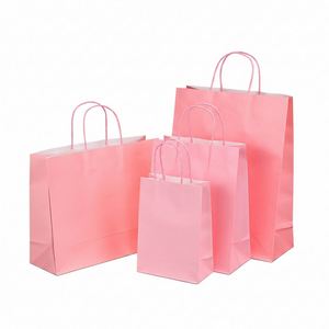 LiHao Custom Size Durable Eco-Friendly Kraft Paper Bags with Screen Printing Custom Logo Ribbon Handles for Retail - Product Image 1
