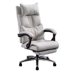 Sillón de ordenador ergonómico de PU <span class=keywords><strong>rosa</strong></span>, Base de Metal fuerte, rueda de cristal silenciosa, silla de oficina de masaje con reposapiés - Product Image 6