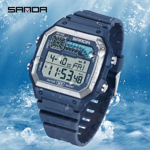<span class=keywords><strong>Orologio</strong></span> Sportivo Elettronico Sanda 6196 per Uomo, Multifunzione con Sveglia, Cronografo, Impermeabile, LED Digitale, <span class=keywords><strong>Orologio</strong></span> <span class=keywords><strong>da</strong></span> <span class=keywords><strong>Polso</strong></span> Maschile - Product Image 6