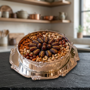 Luxury Stainless Steel Decorative Serving <b>Bowl</b> with Base Round Dry Fruit <b>Snack</b> <b>Bowl</b> for Home Hotel Table Display - Product Image 2