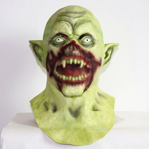 Máscaras de Halloween, Máscara de Demonio Verde Aterrador, Cubrecabezas de Látex, Accesorios de Maquillaje, Máscara Facial Terrificante - Product Image 2