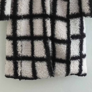 SHENZHU Manteau en peluche <span class=keywords><strong>noir</strong></span> <span class=keywords><strong>et</strong></span> <span class=keywords><strong>blanc</strong></span> pour <span class=keywords><strong>femme</strong></span>, nouvelle collection hiver 2023, style vintage, manches longues, chic, <span class=keywords><strong>surchemise</strong></span> - Product Image 4