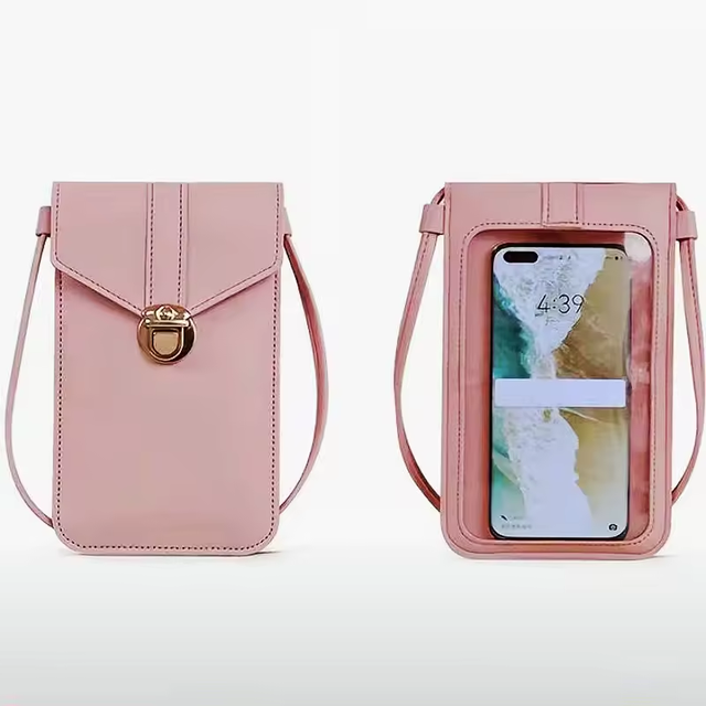2025 Ladies Touch Screen Cell Phone Purse Smartphone Wallet PU Leather Shoulder Strap Handbag Women Bag Fashion Mobile Wallet
