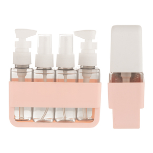 Set di <span class=keywords><strong>flaconi</strong></span> da viaggio ricaricabili in plastica 4 in 1 per donna, set di <span class=keywords><strong>flaconi</strong></span> da viaggio a prova di perdite per shampoo, lozioni e liquidi in <span class=keywords><strong>aereo</strong></span> - Product Image 1