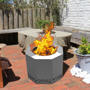 Brasero Grande de Acero Inoxidable de 19.5 Pulgadas para Exteriores, Patio Trasero, Parrilla para <span class=keywords><strong>Leña</strong></span>/Pellets sin Humo, Base para <span class=keywords><strong>Leña</strong></span> - Product Image 4